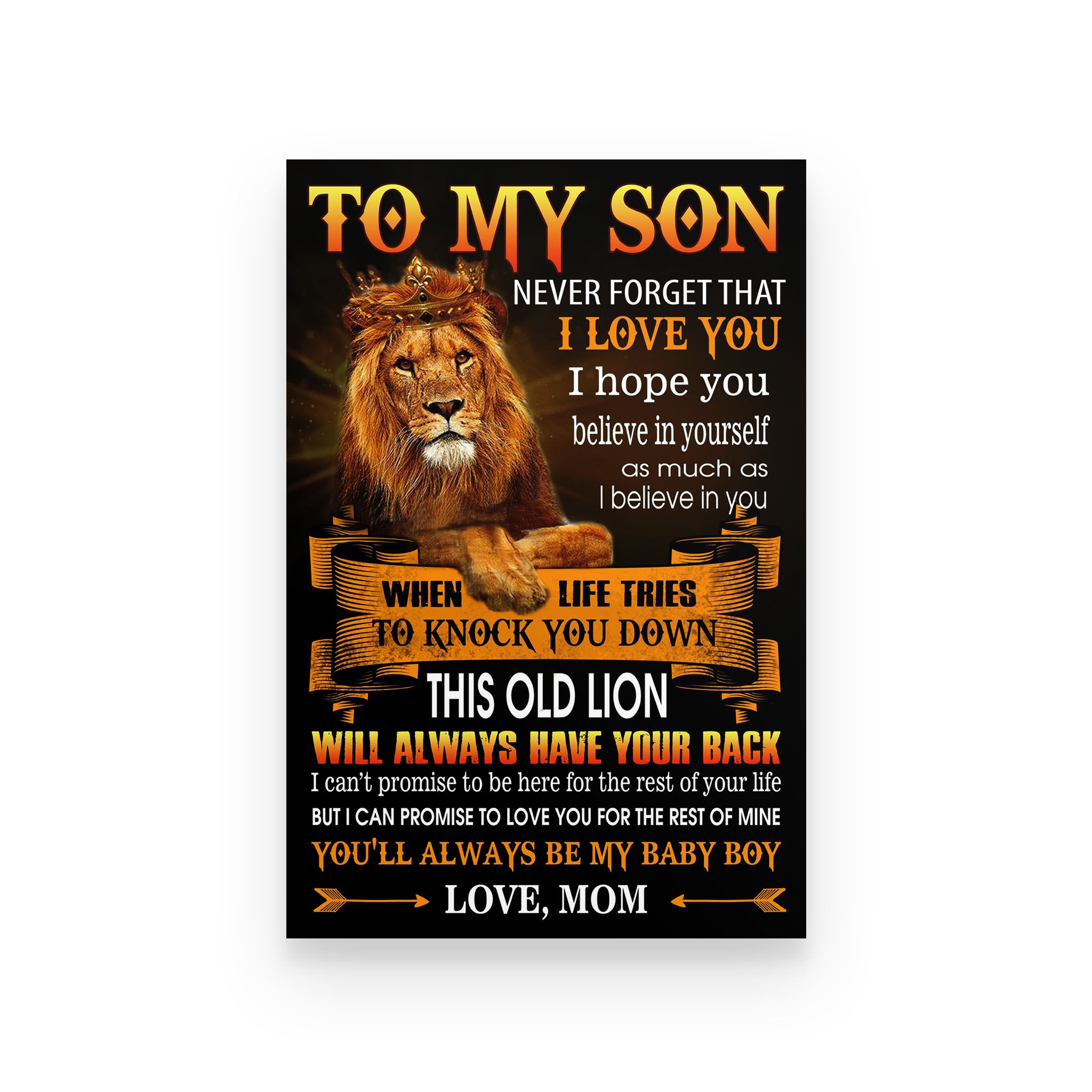 lion poster mom to son never forget that i love you