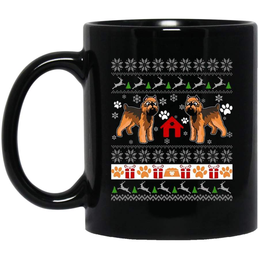 Ugly Christmas Sweater Brussels Griffon Mug Dog Xmas Mug 11 oz 15 oz Black Mug