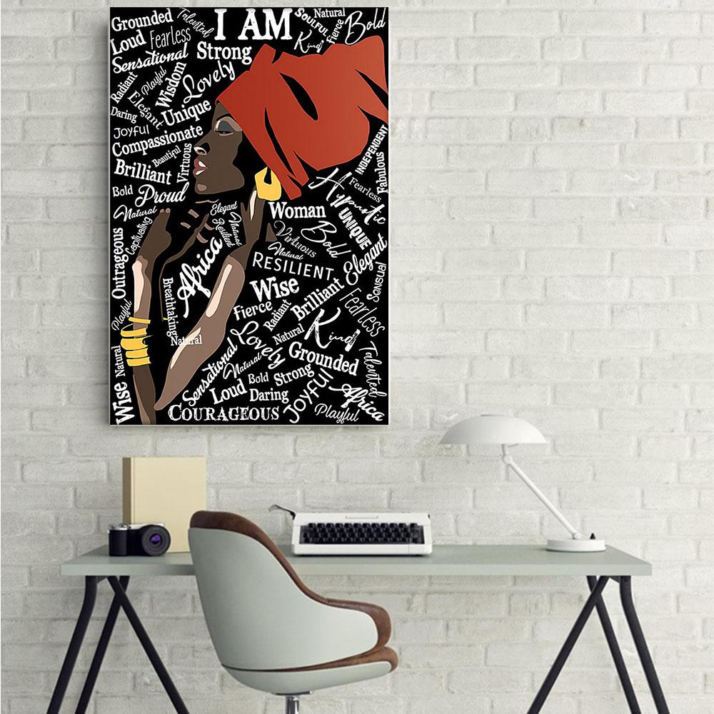 Afrocentric Custom Canvas Prints Unique Brown Skin Poster Art Print Praying Queen Black King Bedroom Alluring Wall Art Designs