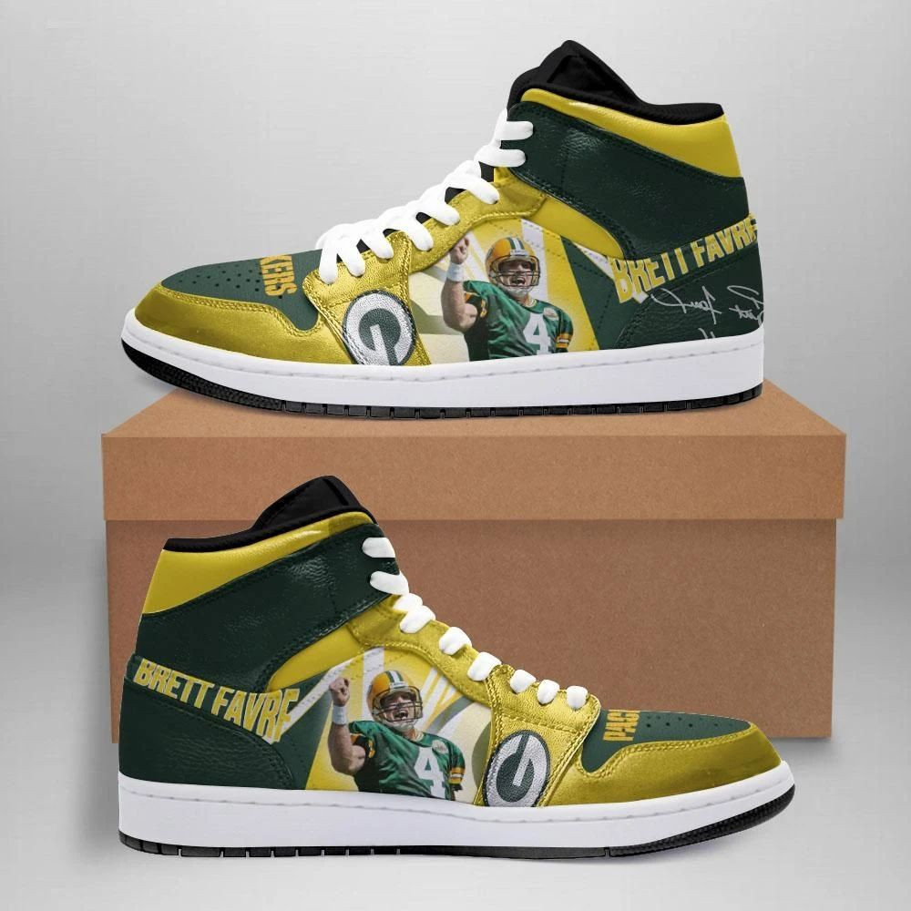 Green Bay Packers Design Air Jordan 1 Mid Printing Shoes Sneaker