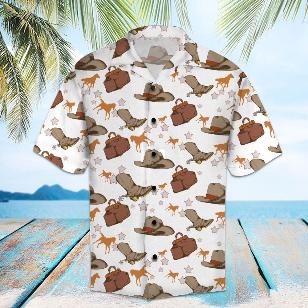 Cowboy Aloha Hawaii Shirt Colorful Short Sleeve Summer Beach Casual For Men And Women Ha73612