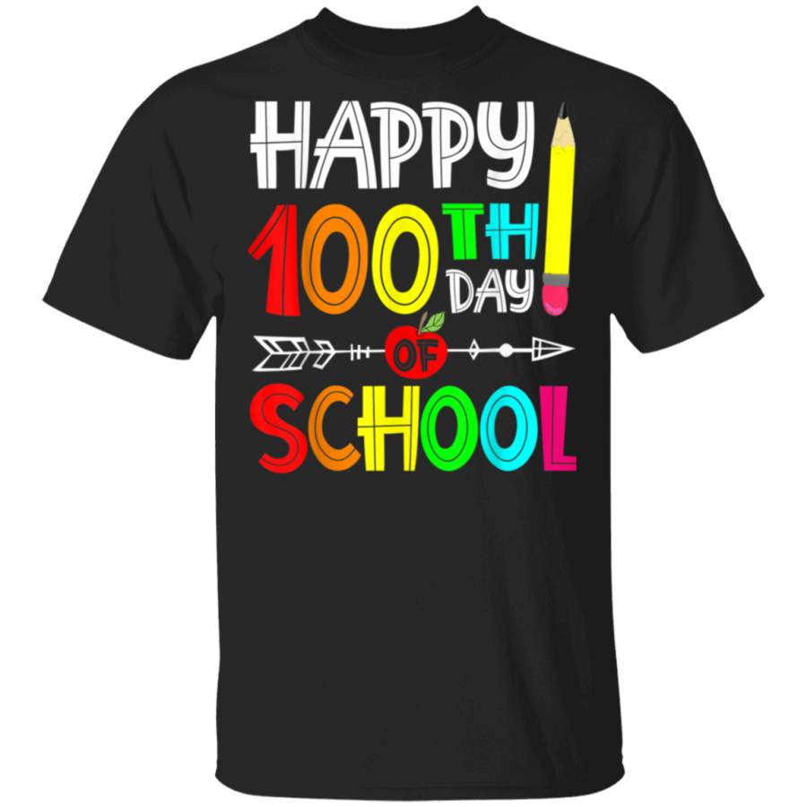 Happy 100th day of school Teacher Students Gift Arrow T-Shirt - TEENIDI ...