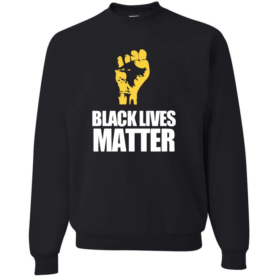 Black Lives Matter Freedom Power Fist Black Pride Crewneck Graphic Sweatshirt