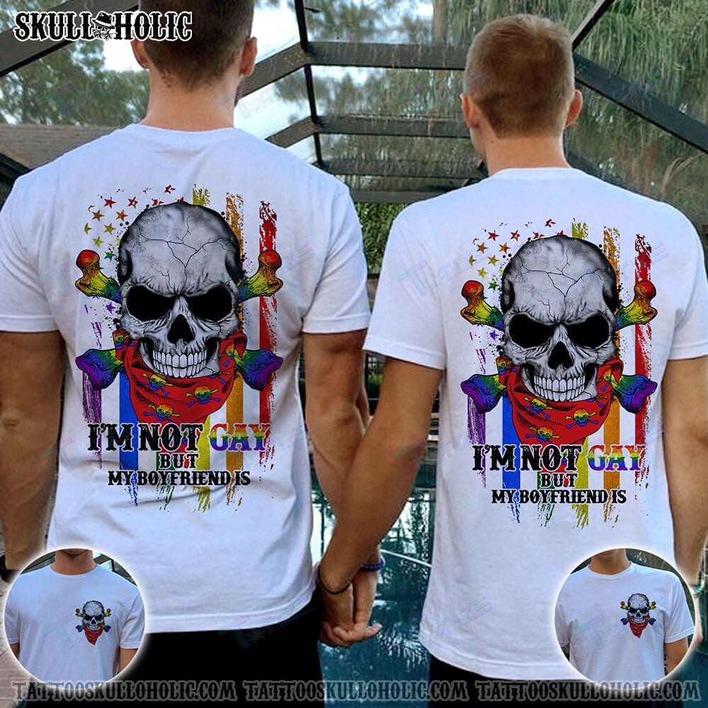 Matching Couple Shirt I’M Not Gay Rainbow Skull Couple Graphic Unisex T Shirt, Sweatshirt, Hoodie Size S – 5Xl