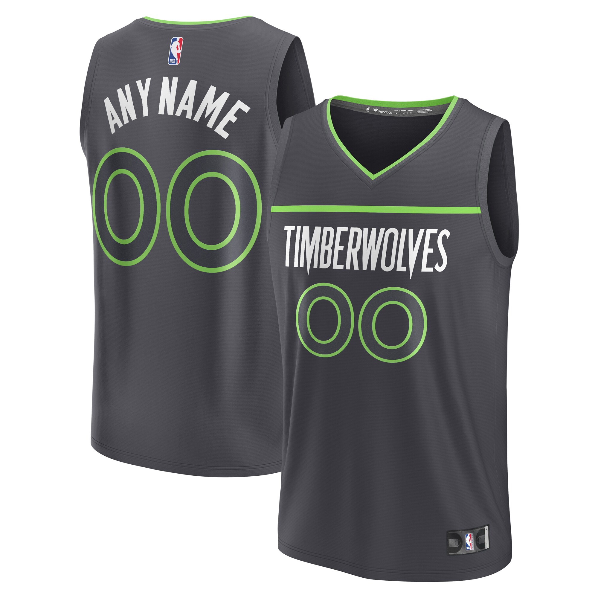 Minnesota Timberwolves Branded Custom Fast Break Jersey – Statement Edition – Black