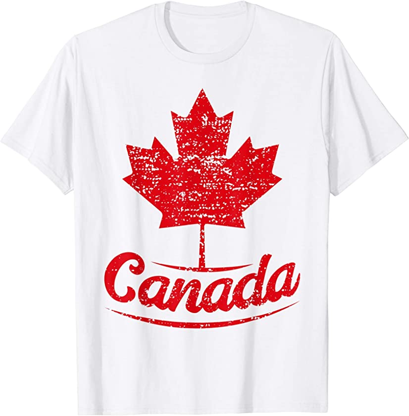 Canada Maple Leaf Proud Vintage Retro Canadian Flag T-Shirt