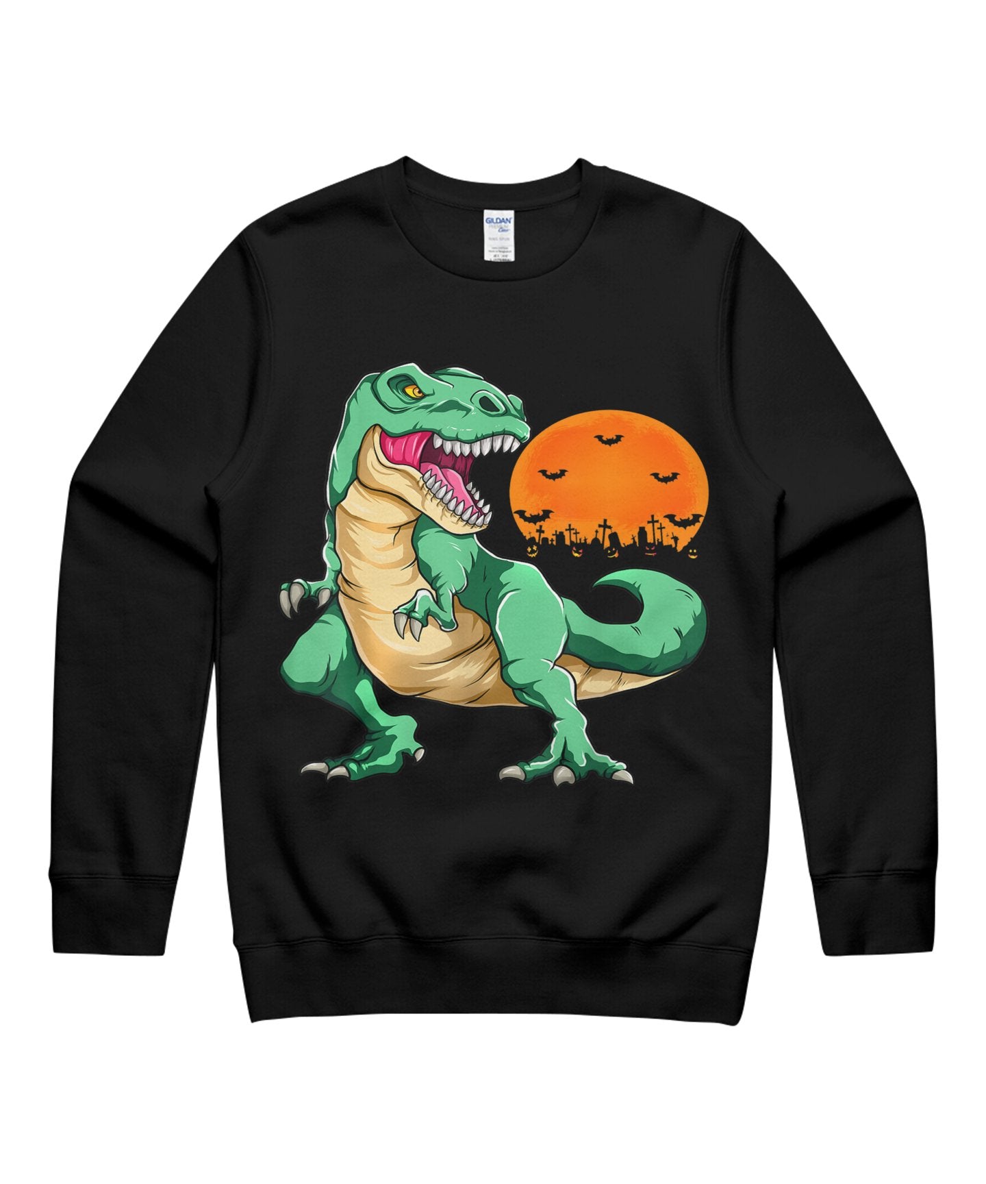 T-Rex Halloween Dinosaur Boys Pumpkin Jackolantern Girl Kids T-Shirt Halloween T-Shirt Unisex Crewneck Sweatshirt