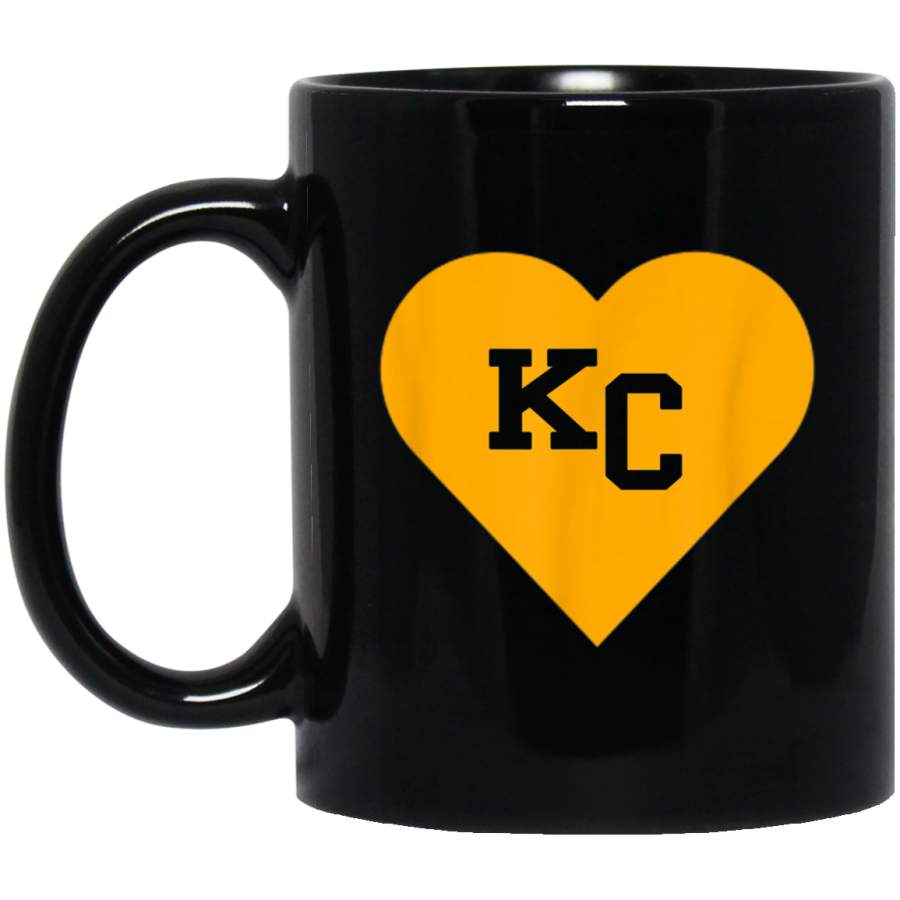 Womens Cute I Love Kansas City Heart KC Football Mug