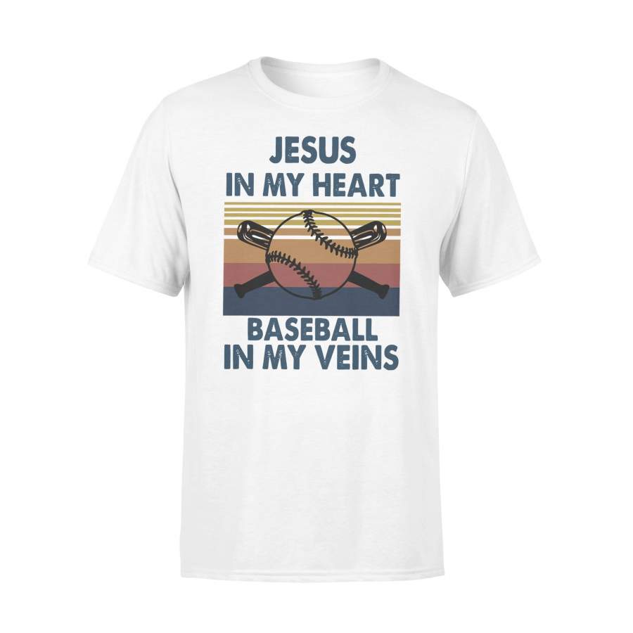 Jesus In My Heart Baseball In My Veins Vintage T-shirt