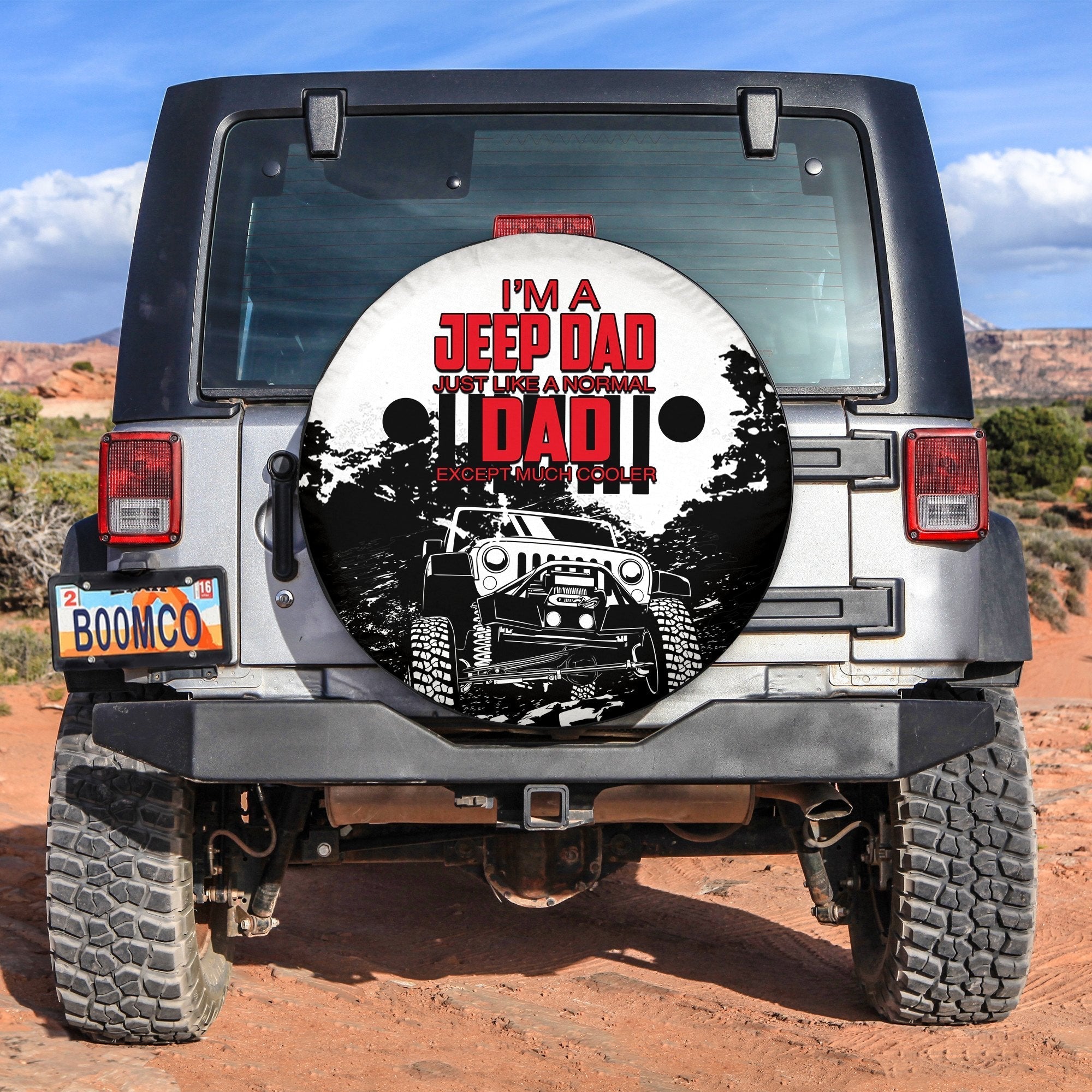 Father Day Spare Tire Cover Jeep Dad No.3 White Style Lt6