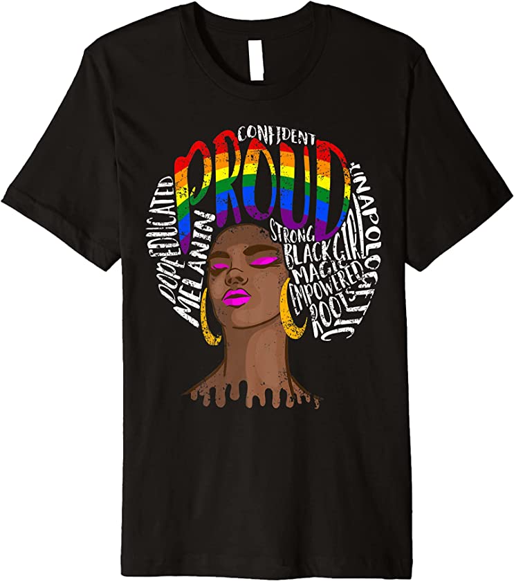 Proud Black Queen African American Gay Pride Gift Premium T-Shirt