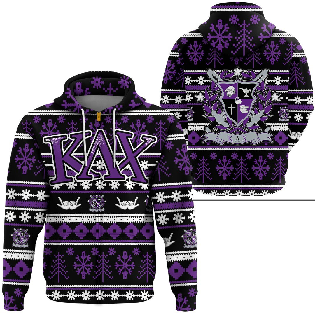 Forbescloth Hoodie – Kappa Lambda Chi Letter Christmas Zip Hoodie A31