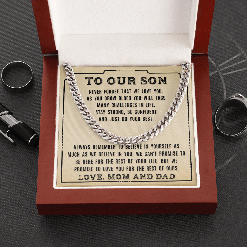 To Our Son – Never Forget That – Cuban Link Chain Necklace