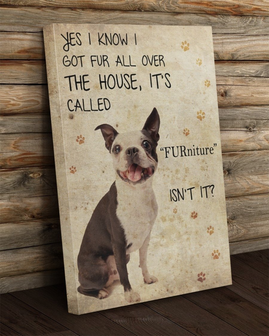 Boston Terrier Furniture Canvas Gift for Friend Birthday Gift Warm Home Decor Wall Art Visual Art