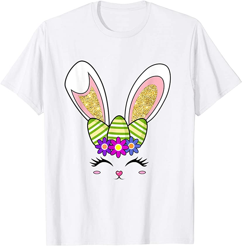 Cute Easter Bunny Face funny men women kids cute Easter day T-Shirt