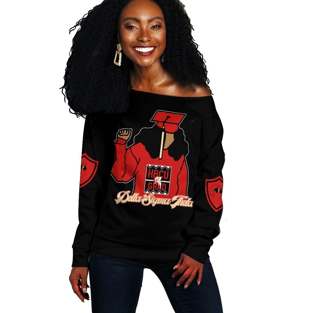 Greek Life Sweatshirt – Delta Sigma Theta Hbcu Style Off Shoulder J09