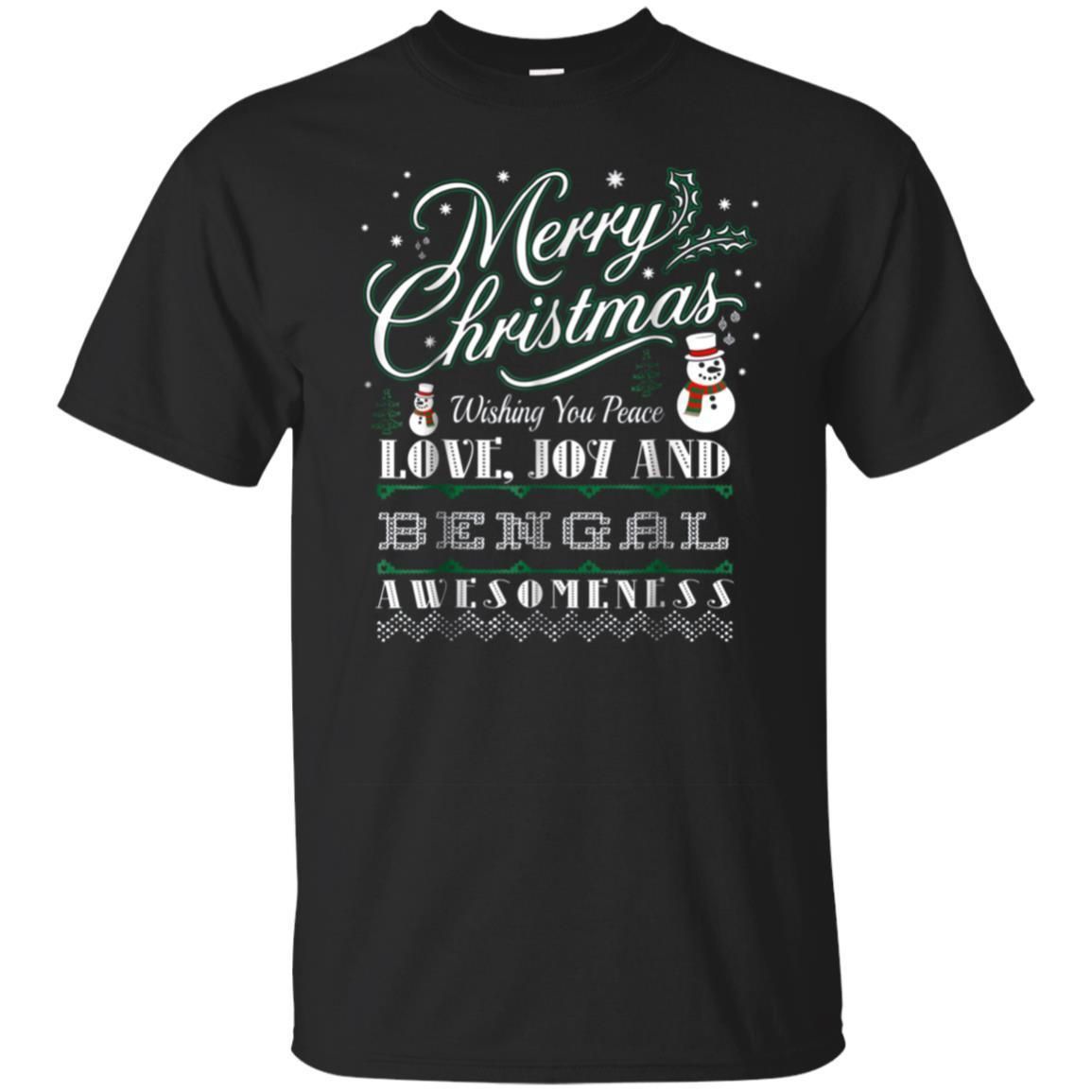 Check out this awesome Merry Christmas Joy Love Bengal Ugly Sweater Tshirt