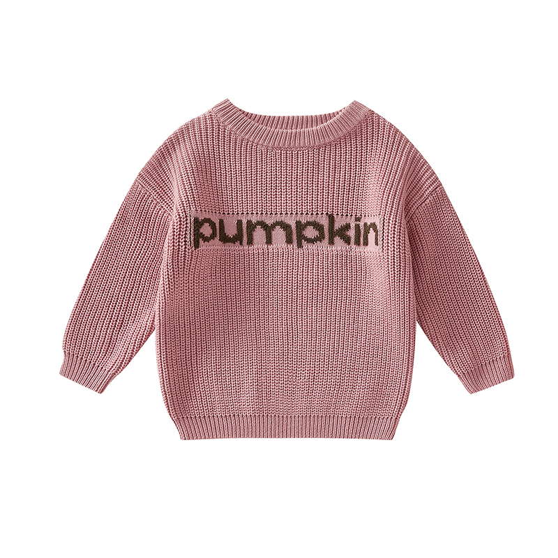 0-3Y Baby Sweater Boys Girls Autumn Winter Clothing Toddler Letter Print Long Sleeve Pullover Knitted Tops Halloween Christmas alx