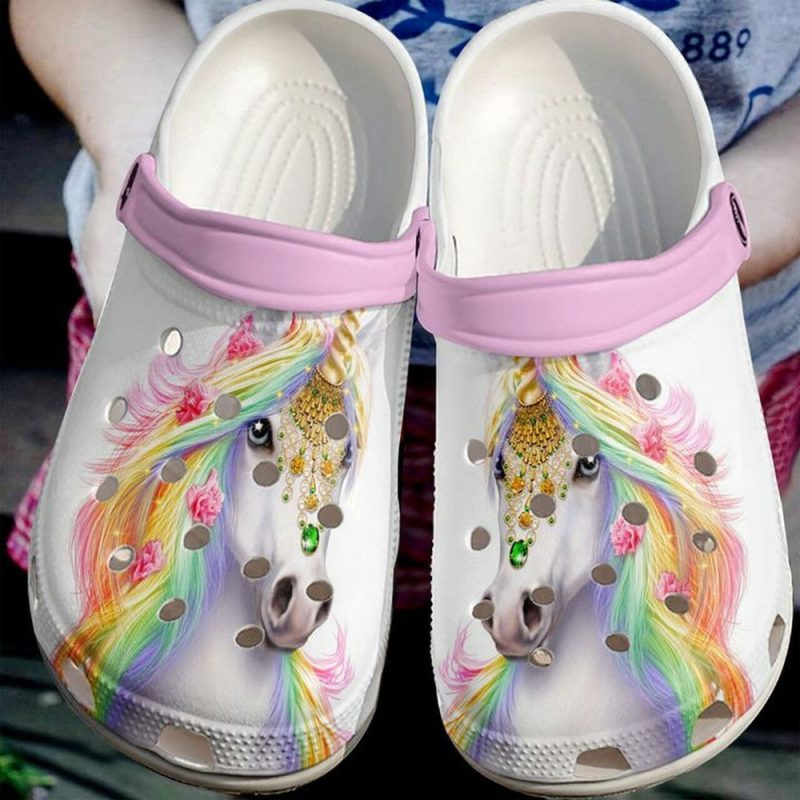 Unicorn Colorful 102 Gift For Lover Rubber clog Shoes Comfy Footwear