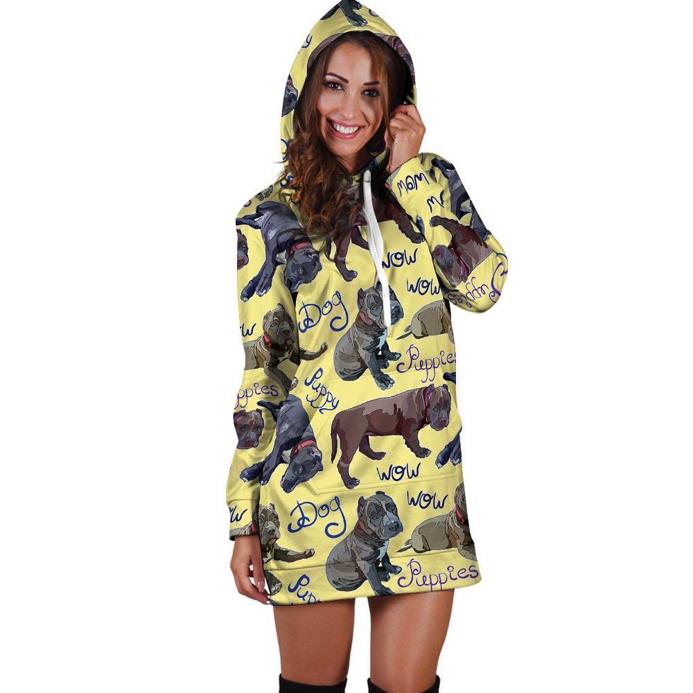 Pitbull Puppy Hoodie Dress