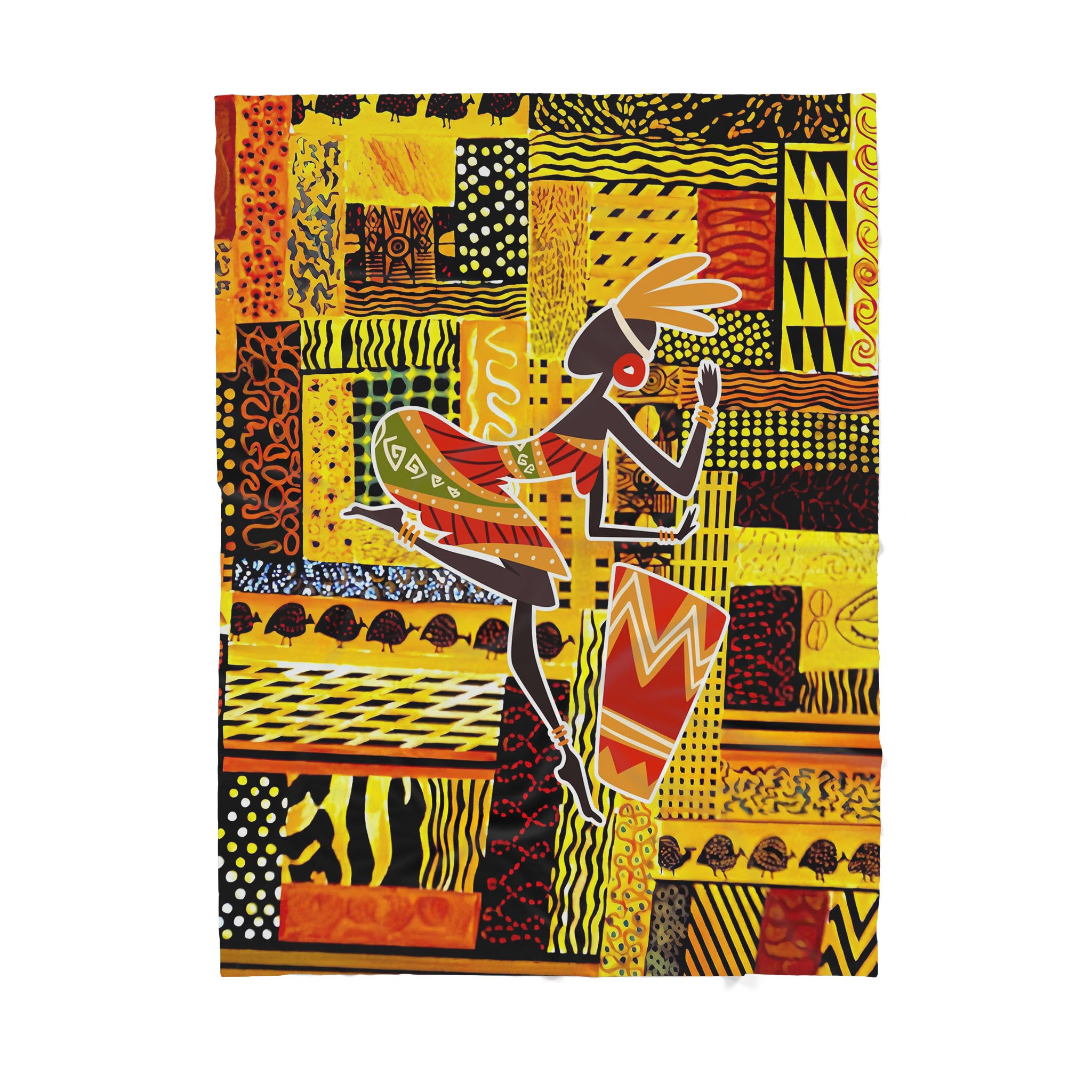 Custom Blanket – African Black Girl Dancing- Deluxe Sherpa Blanket ML