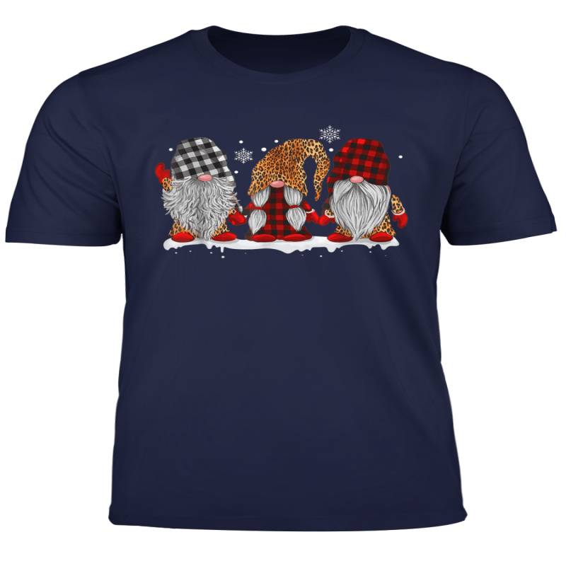 Three Gnomes In Leopard Buffalo Plaid Christmas T Shirt