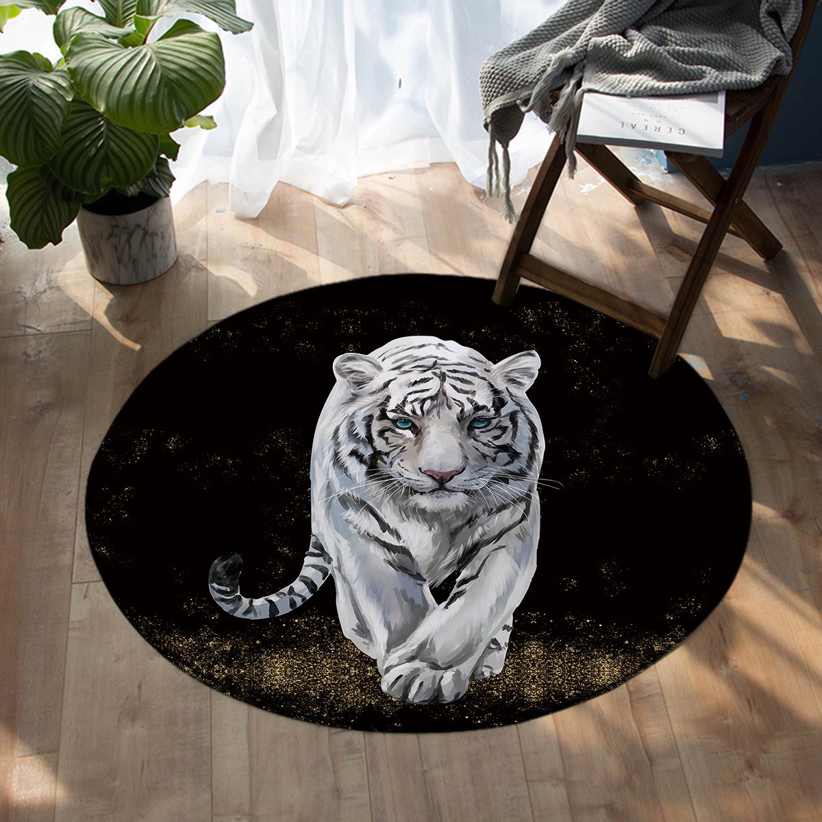 White Tiger SW0031 Round Rug