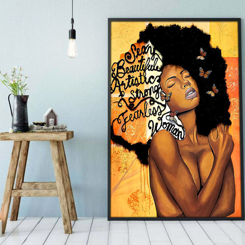 Modern African Canvas Art Abstract Black Poster Prints Praying Queen Black King Alluring Wall Art Home Decor