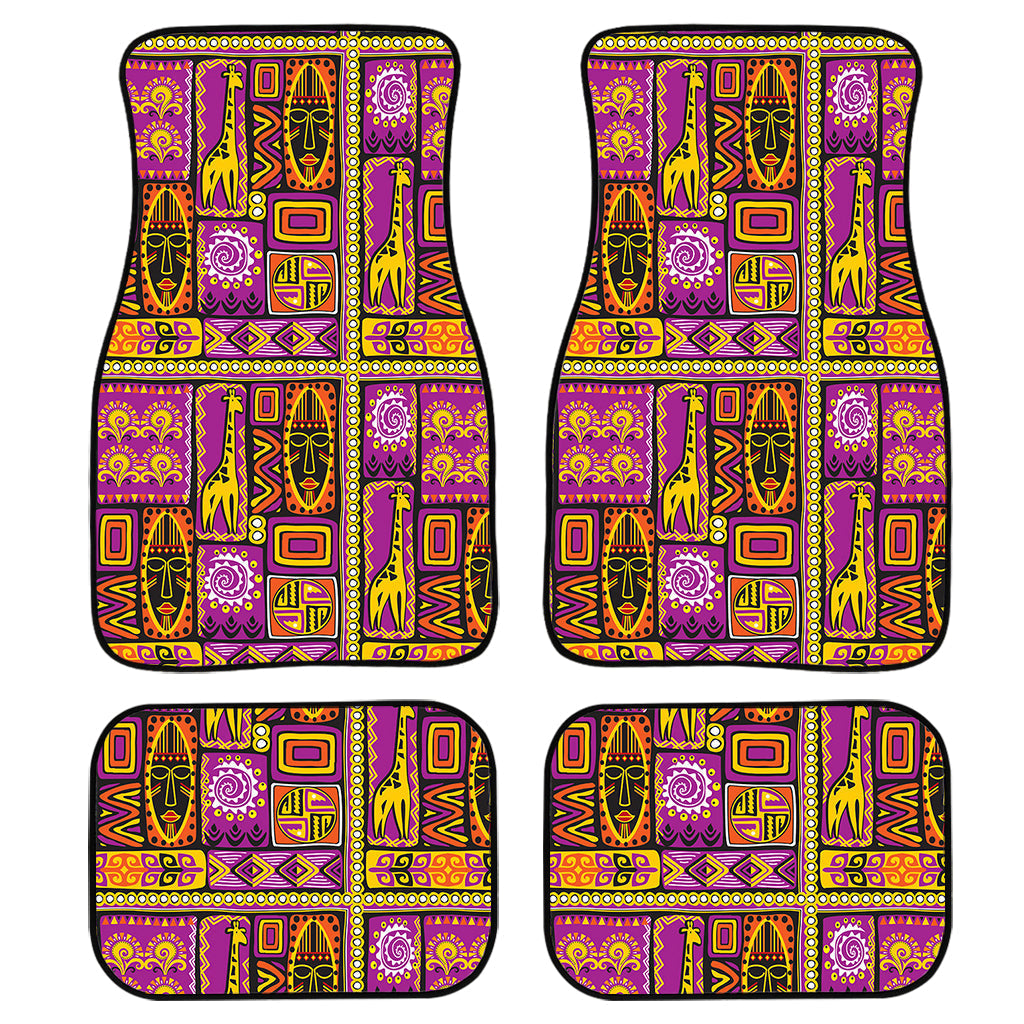 African Ethnic Tribal Inspired Print Front And Back Car Floor Mats, Front Car Mat