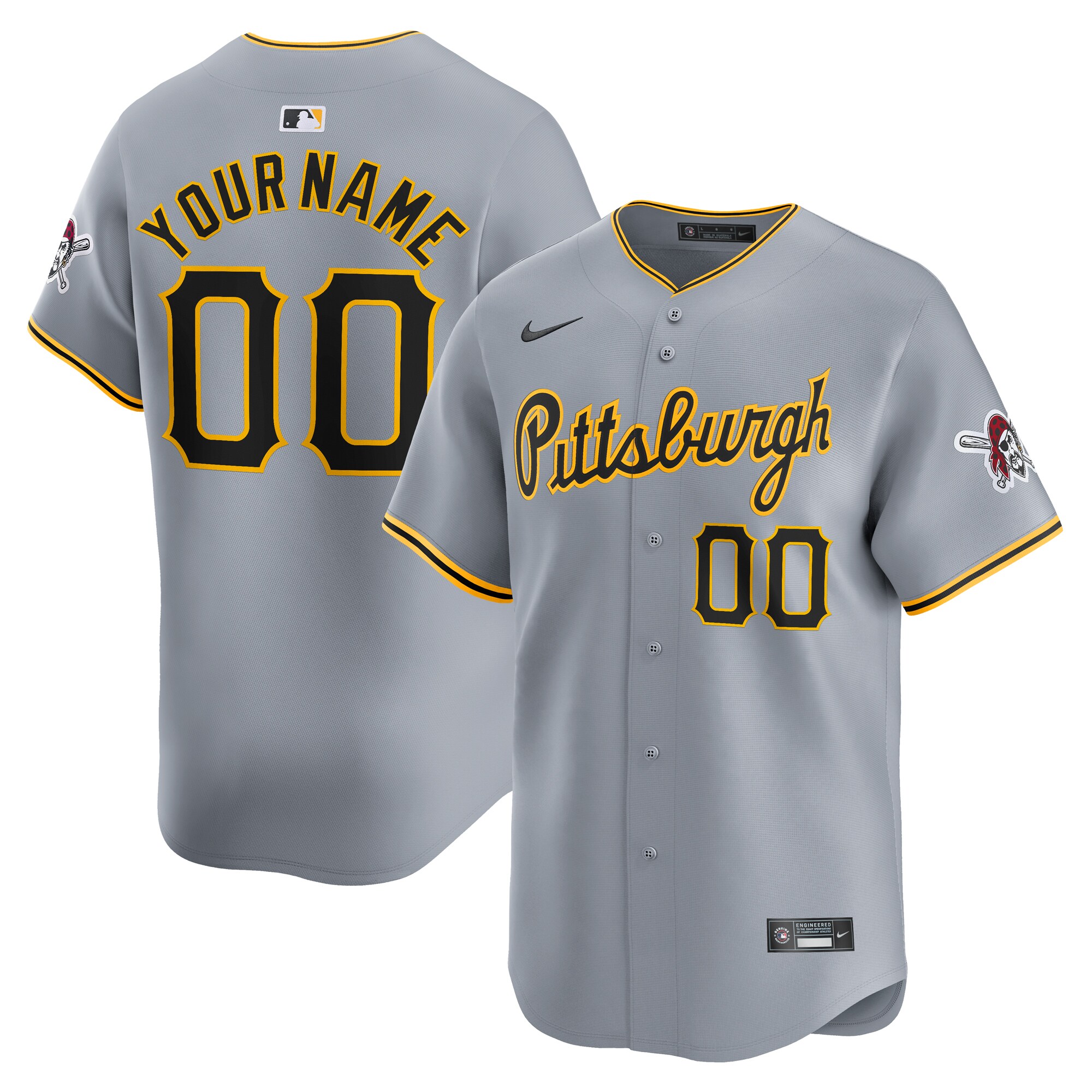 Pittsburgh Pirates Away Limited Custom Jersey – Gray