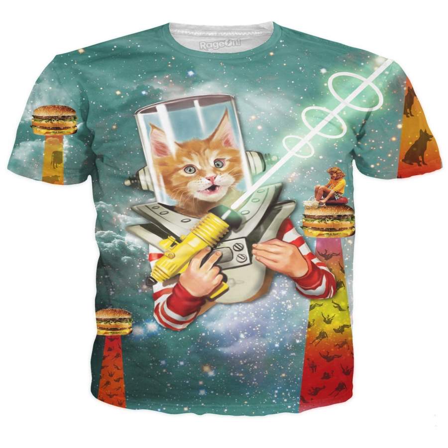 Space, Kittens, And Burgers Men/Women 3D All-Over Print Tshirt