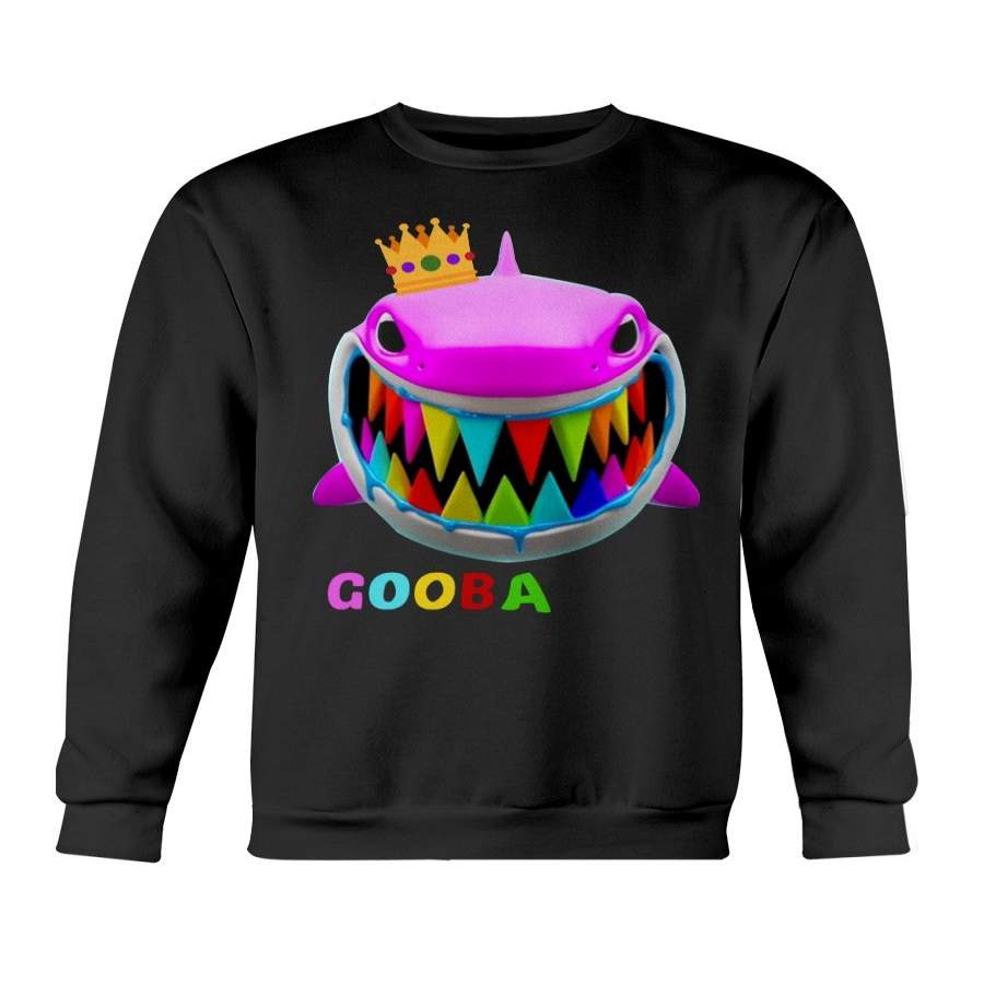 6ix9ine GOOBA Tekashi69 Shark Teeth Crown Color Graphic Sweatshirt Shirts (Black-FU) Sweatshirt