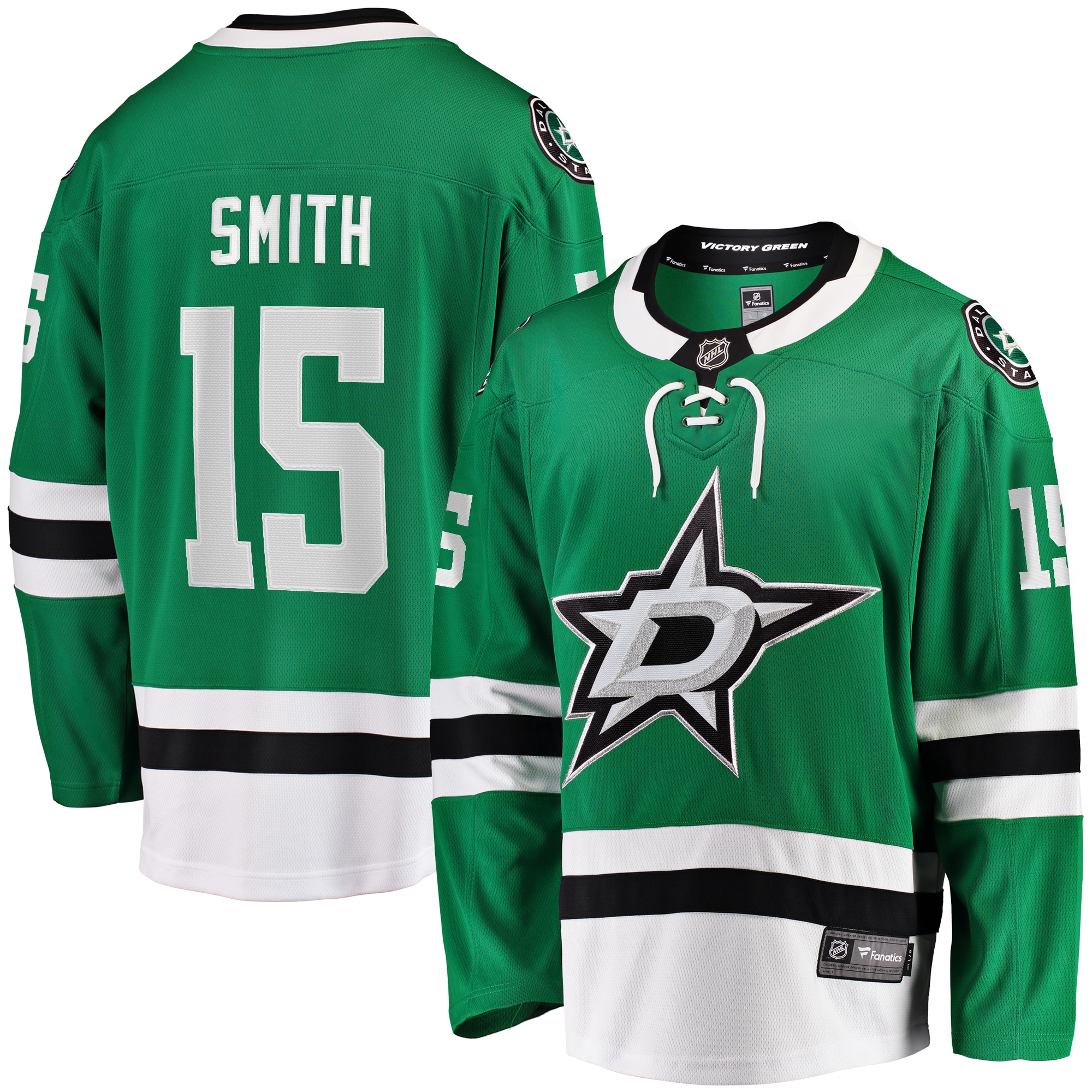 Craig Smith Dallas Stars Branded Home Breakaway Jersey – Kelly Green