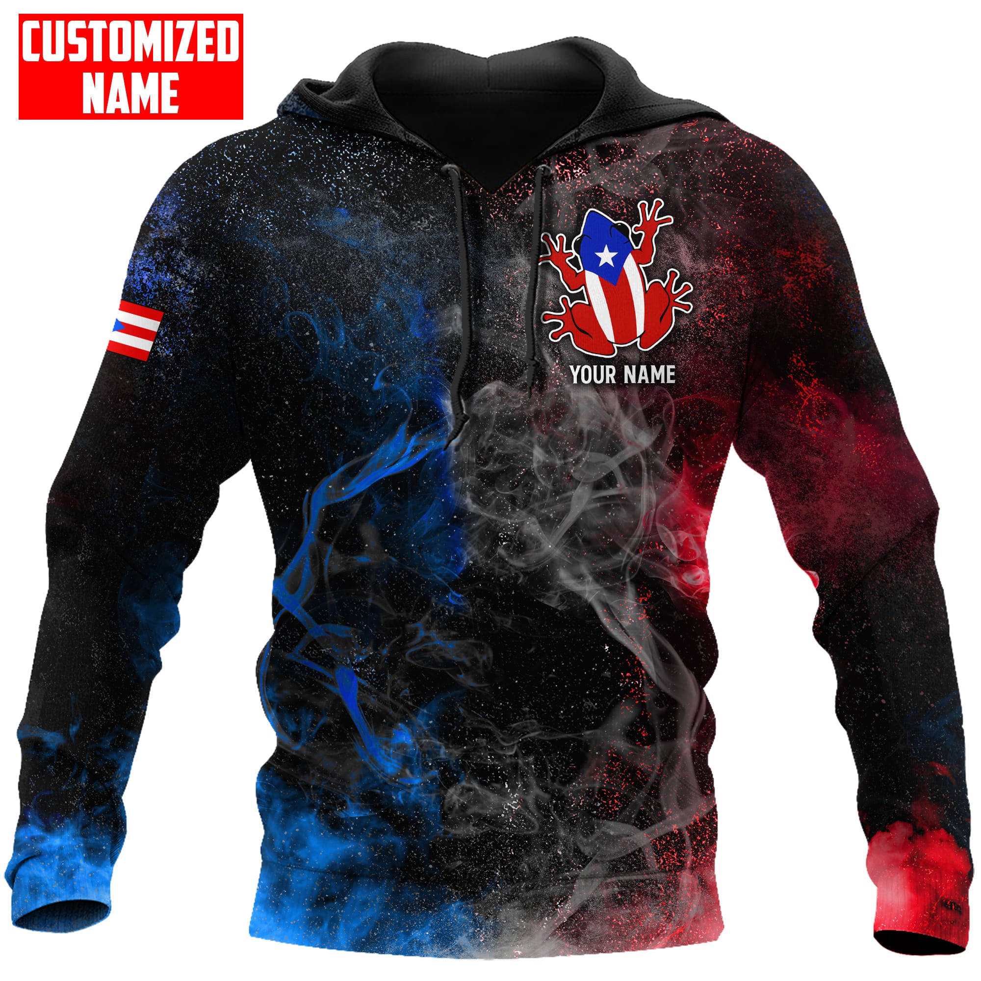 Tmarc Tee Customized Puerto Rico All 3D Over Printed Hoodie