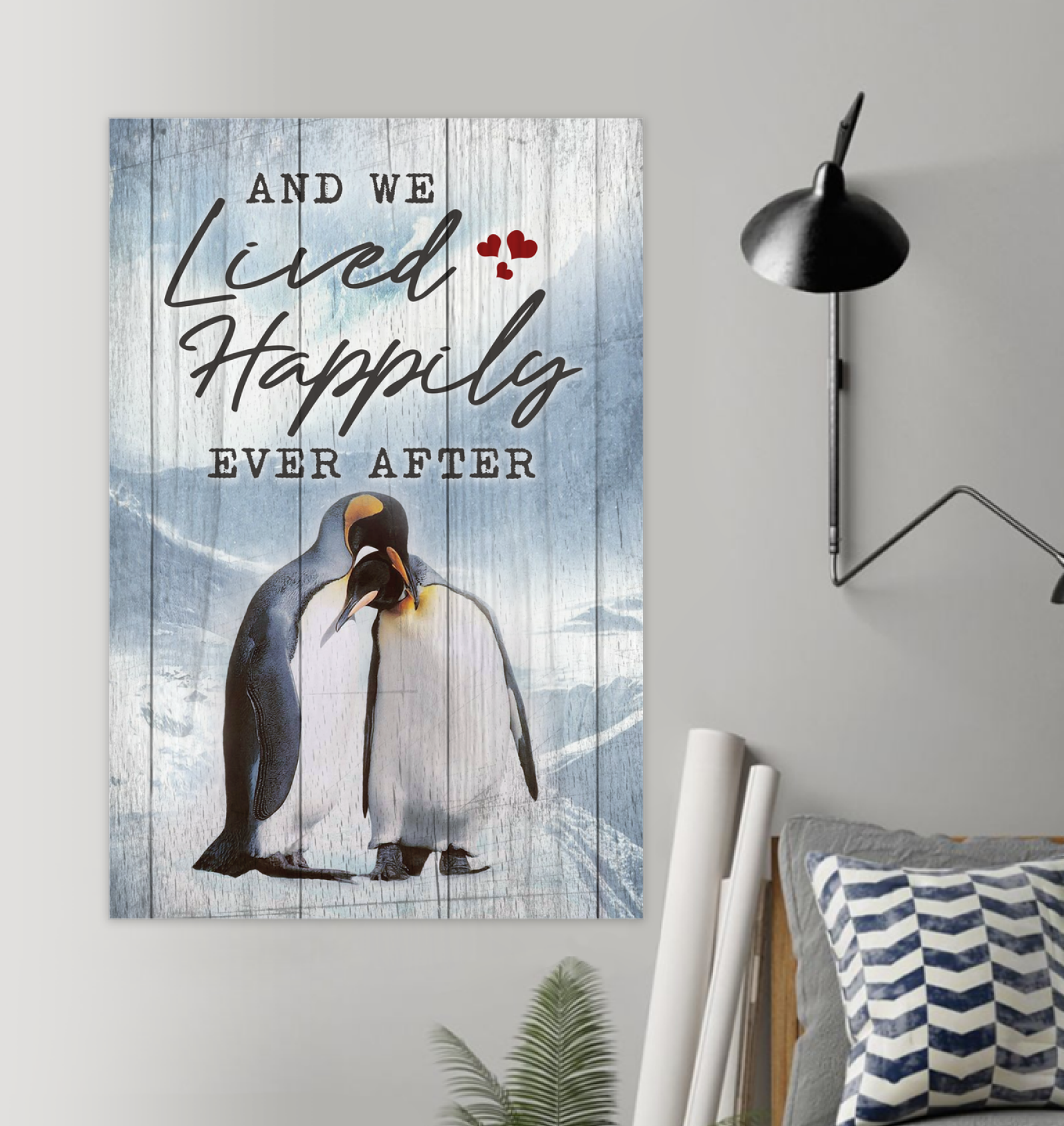 Penguin And We Lived Happily Ever After Matte Canvas