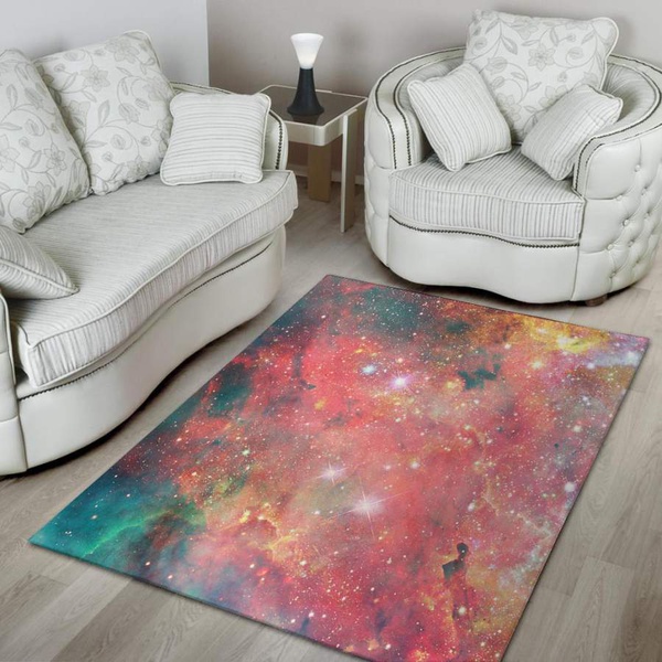 Red Cloud Galaxy Space Area Rug