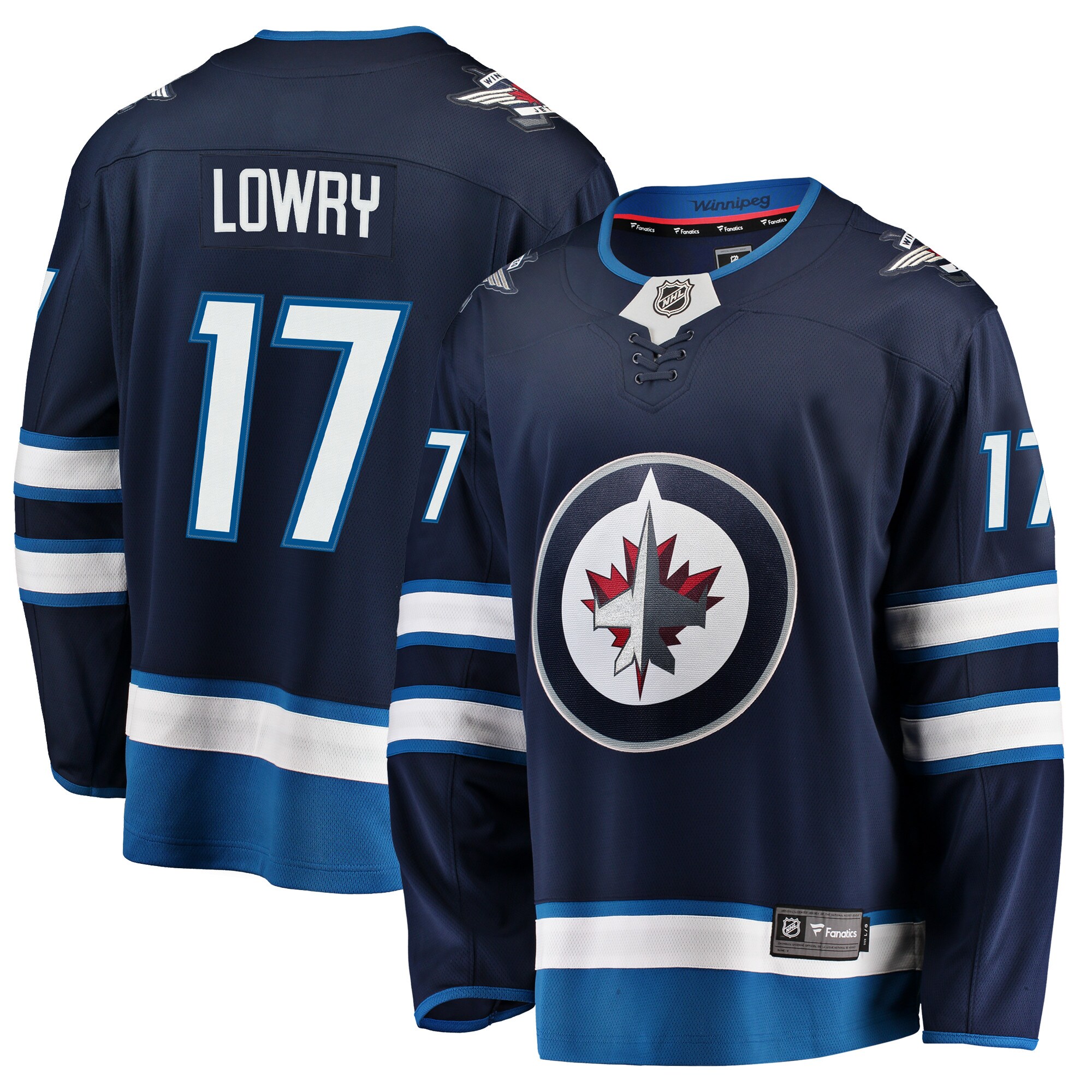 Adam Lowry Winnipeg Jets Branded Breakaway Replica Jersey – Navy