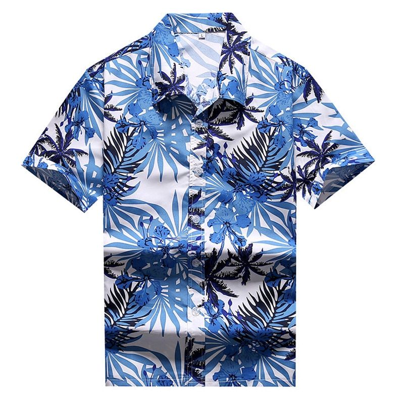 Floral Leaves Blue Nice Design Unisex Hawaii Shirt For Men And Women Ha26277