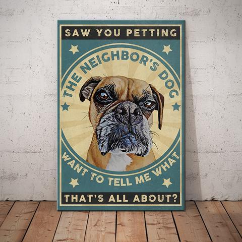 Boxer Dog Vintage Poster Print, Canvas Wall Art, Canvas Poster Wall Decor