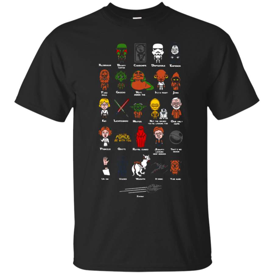 AGR Alpha Characters And Names Stars Wars T-Shirt