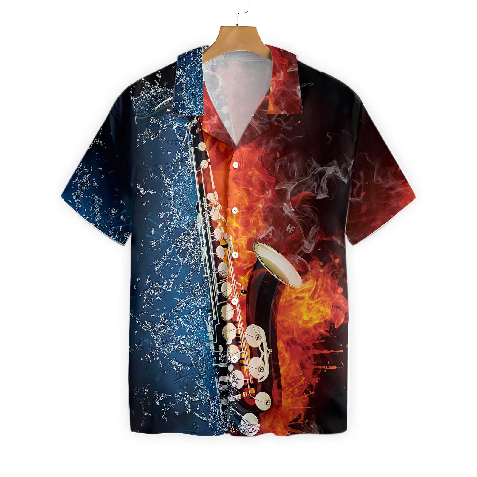 Saxophone With Water And Flame Hawaii Shirt Ha16698