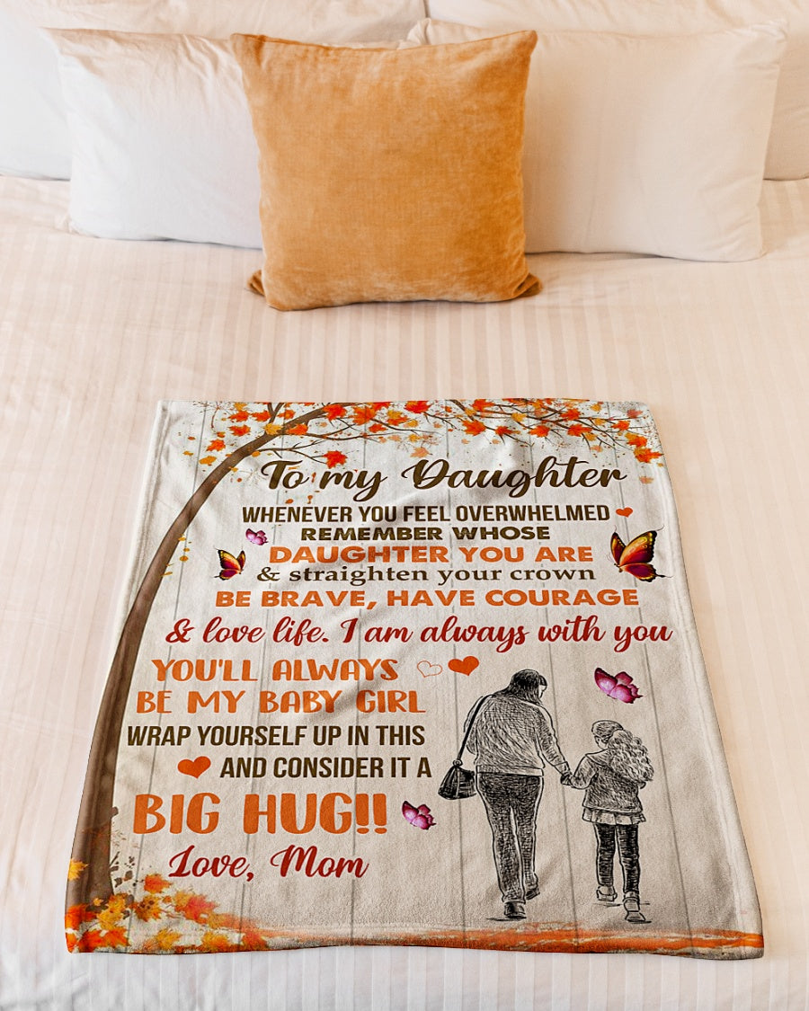 To My Daughter Wherever Your Journey In Life Circle Butterlies Blanket Gift For Daughter From Mom Home Decor Bedding Couch Sofa Soft And Comfy Cozy