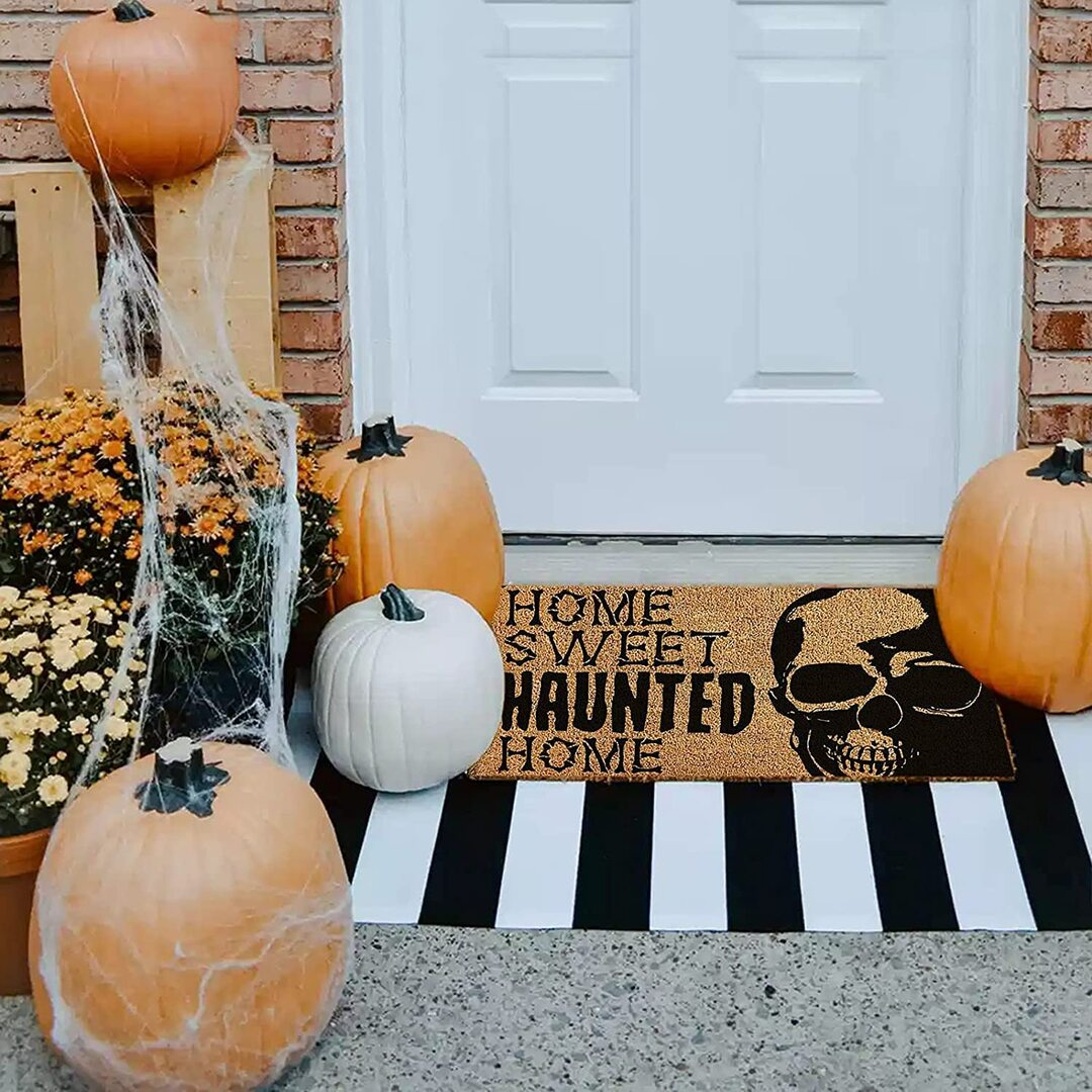 Home Sweet Haunted Home Skull Halloween Brown 3D Print Fleece Polyester ...