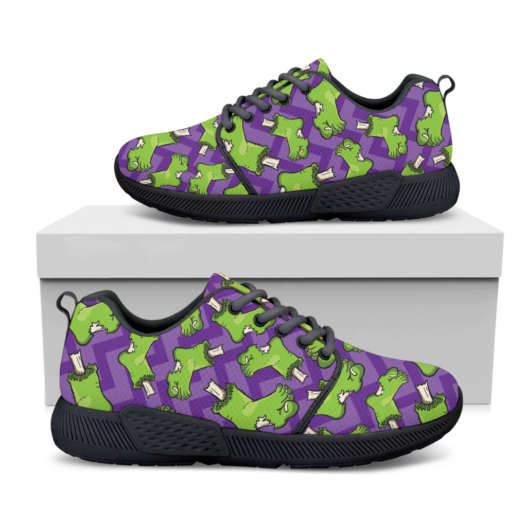 Zombie Foot Pattern Print Black Athletic Shoes