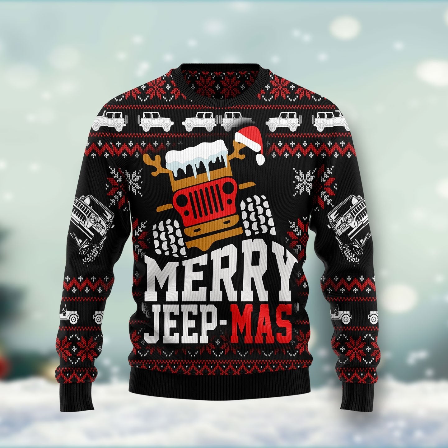 Jeep Mas Christmas Ugly Christmas Sweater Unisex Womens & Mens, Couples Matching, Friends, Funny Family Sweater Gifts (Plus Size Available) Lt11