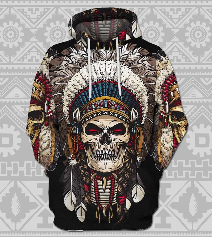 Native American Skull Hoodie T-Shirt