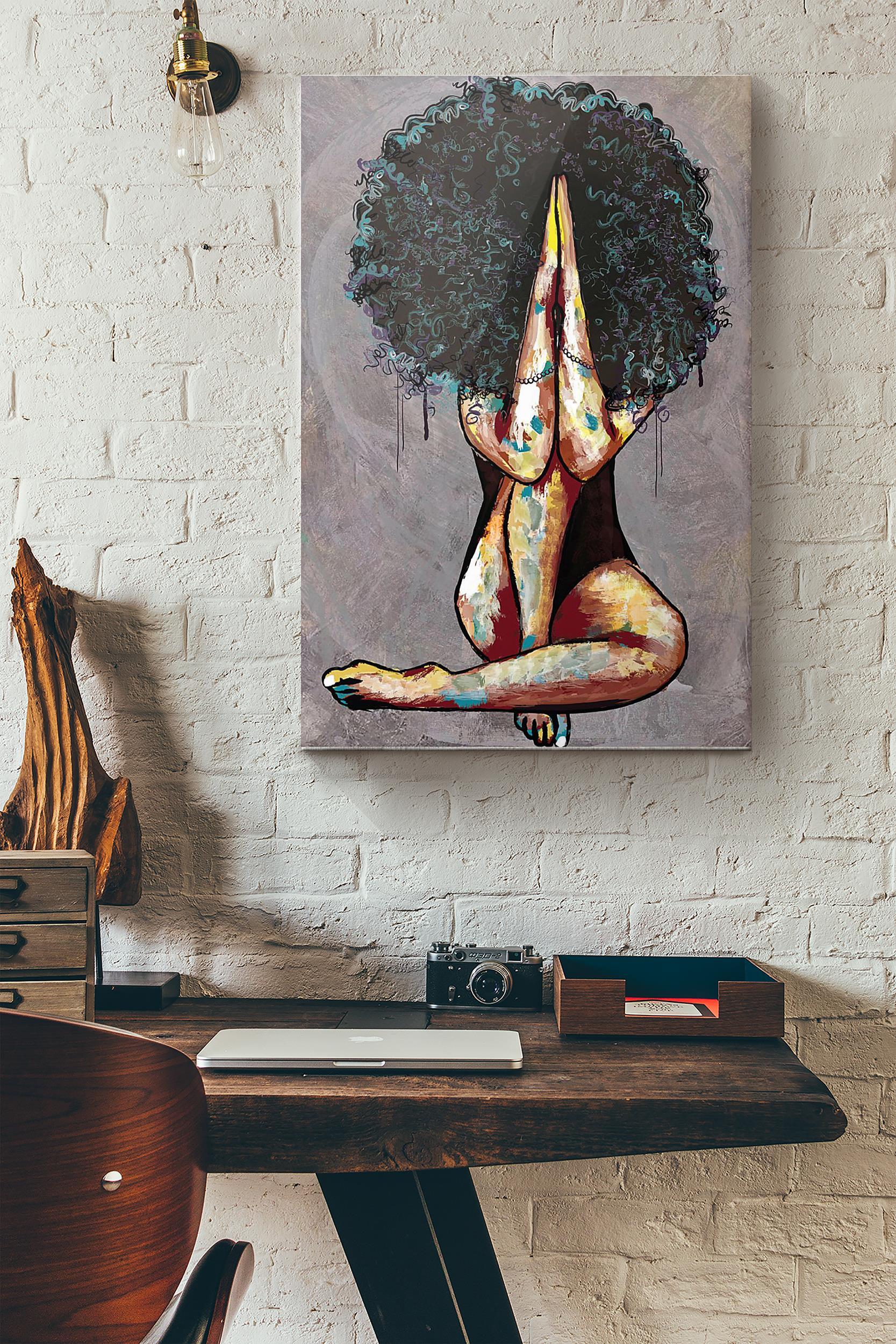Natural Black Girl Prayer 25-3 Poster Wrapped Canvas