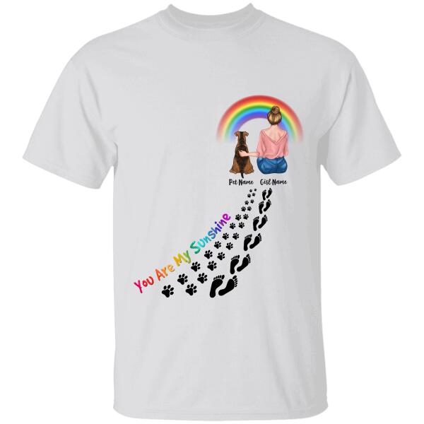 You Are My Sunshine Girl, Dog, Cat Personalized T-Shirt Ts-Tu164