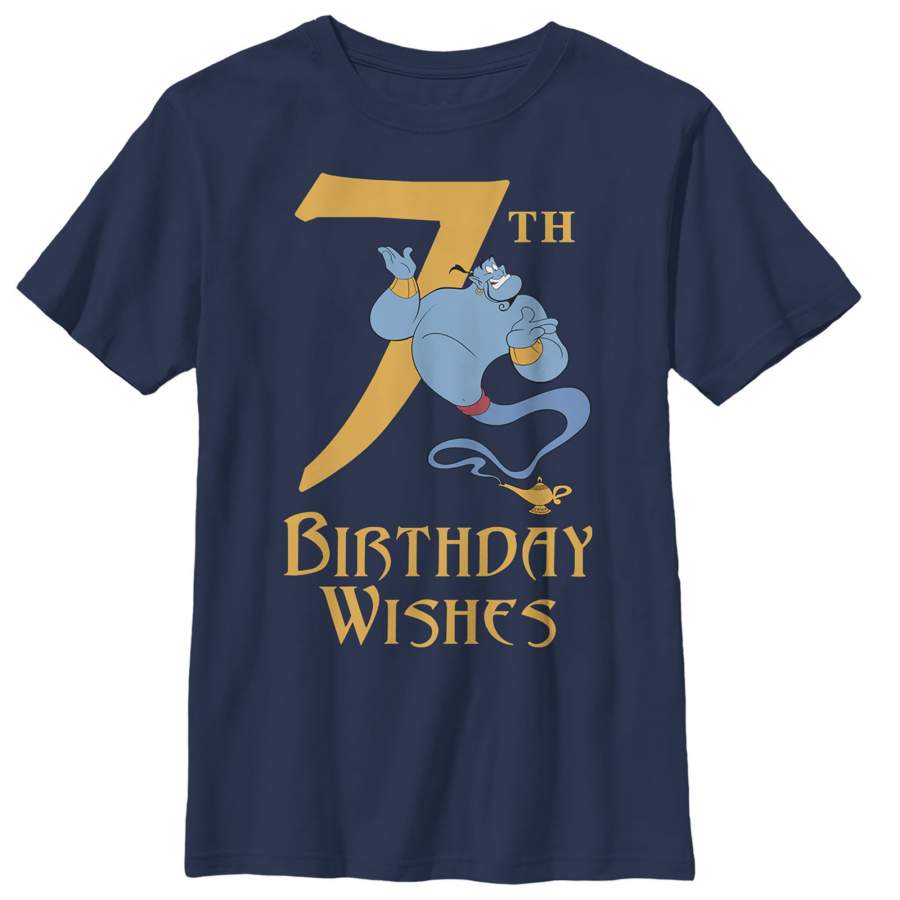 Aladdin Boy’s Genie 7th Birthday Wishes  T Shirt