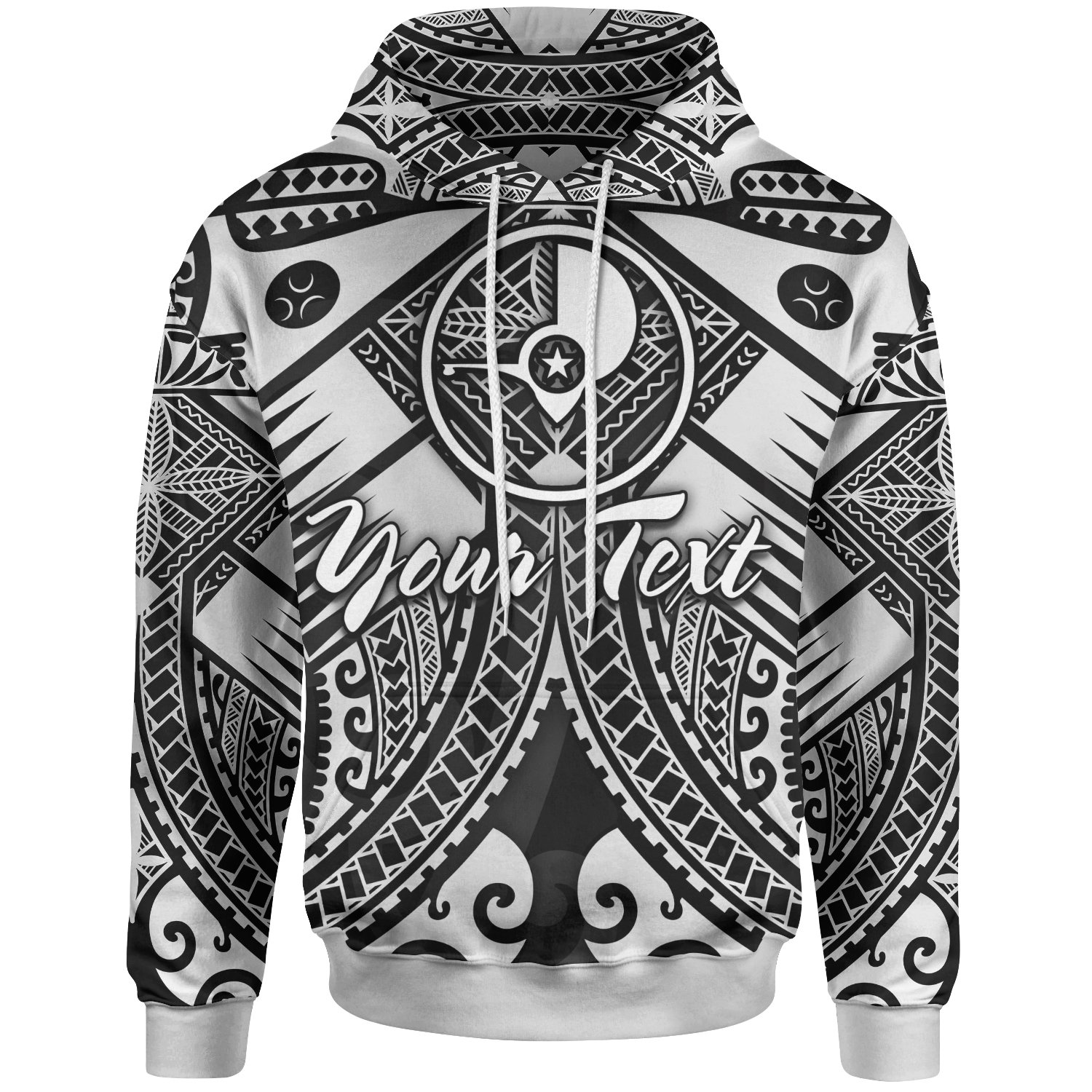 Yap Custom Personalised Hoodie – White Seal with Polynesian Tattoo – BN18